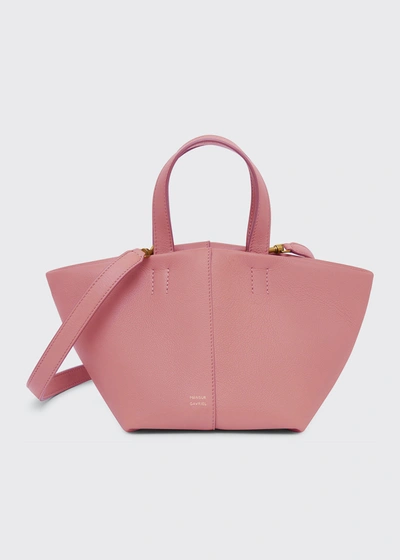 Shop Mansur Gavriel Tulipano Mini Crossbody Tote Bag In Peony