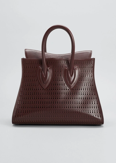 Shop Alaïa Sidi 31 Vienne Laser-cut Top-handle Tote Bag In Almandite