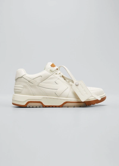 Shop Off-white Men's Out Of Office Arrow Trainer Sneakers In Beige