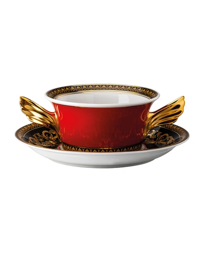 Shop Versace Medusa Red Cream Soup Cup & Saucer
