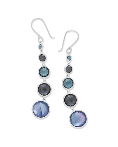 Shop Ippolita Silver Lollitini Five-stone Earrings In Dark Blue