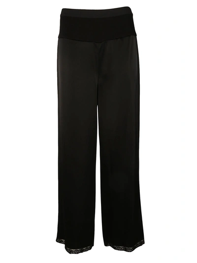 Shop Alexander Wang T T By Alexander Wang Lace Trim Trousers In Black