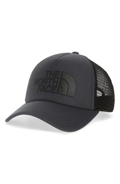 Shop The North Face Logo Trucker Hat In Asphalt2