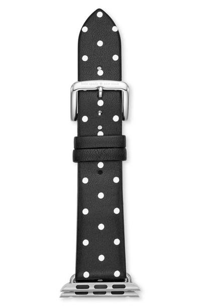 Shop Kate Spade Apple Watch Band, 25mm In Black/ White