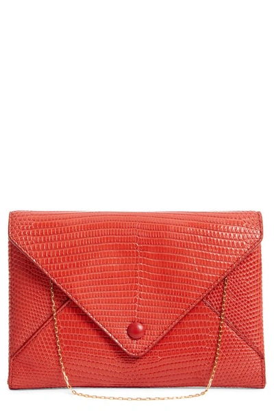Shop The Row Leather Envelope Bag In Ruby Red