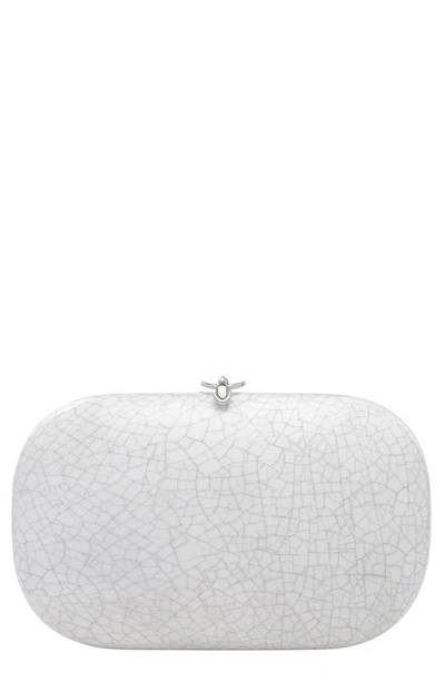 Shop Jeffrey Levinson Elina Plus Clutch In White Cracked Porcelain