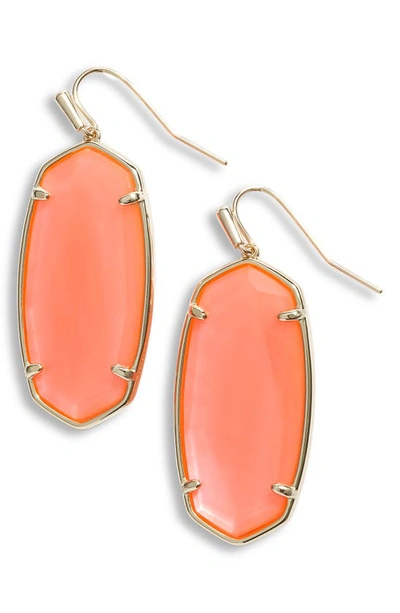 Shop Kendra Scott Faceted Elle Drop Earrings In Gold Coral Illusion