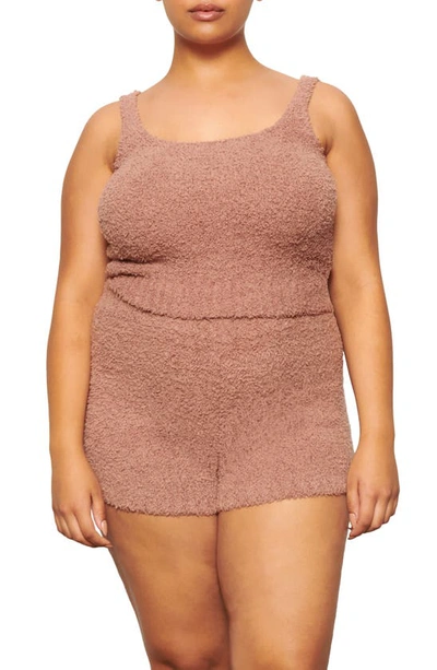 Shop Skims Cozy Knit Tank In Rose Clay