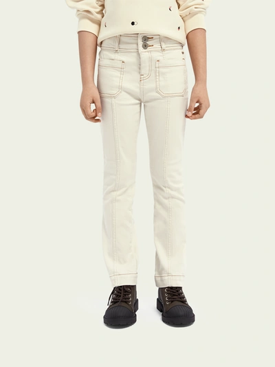 Shop Scotch & Soda Straight-fit High-rise Trousers In White