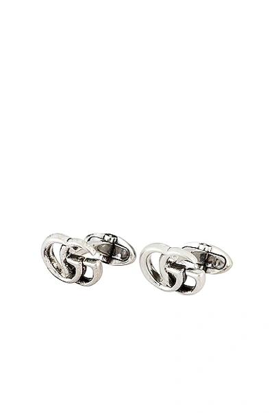 Shop Gucci Gg Marmont 17mm Cufflinks In Aged Silver
