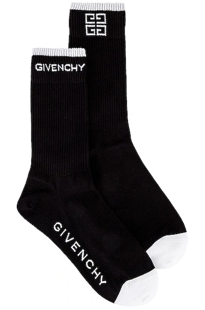 Shop Givenchy 4g Socks In Black & White