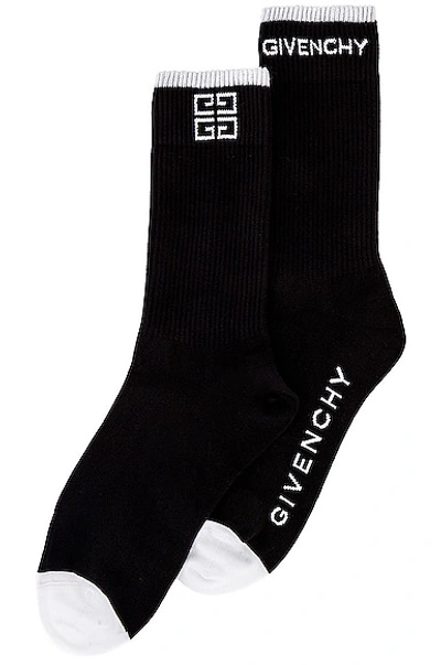 Shop Givenchy 4g Socks In Black & White