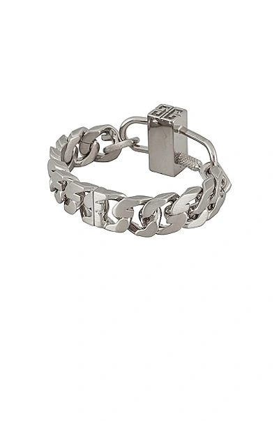 Shop Givenchy G Chain Lock Bracelet In Silvery