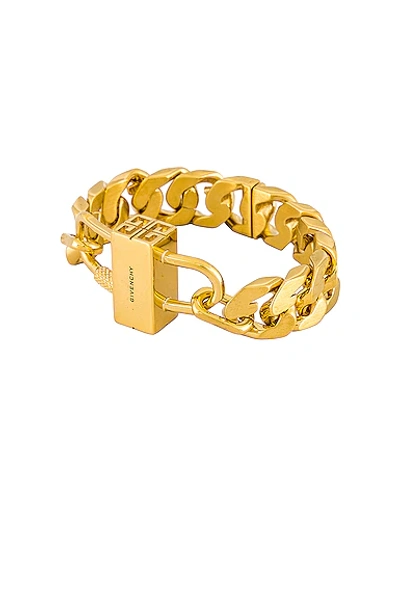 Shop Givenchy G Chain Lock Bracelet In Golden Yellow