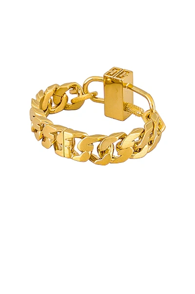 Shop Givenchy G Chain Lock Bracelet In Golden Yellow
