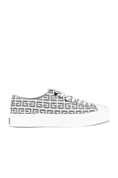 Shop Givenchy City Low 4g Textured Jacquard In Black & White