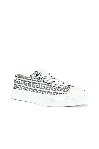 Shop Givenchy City Low 4g Textured Jacquard In Black & White