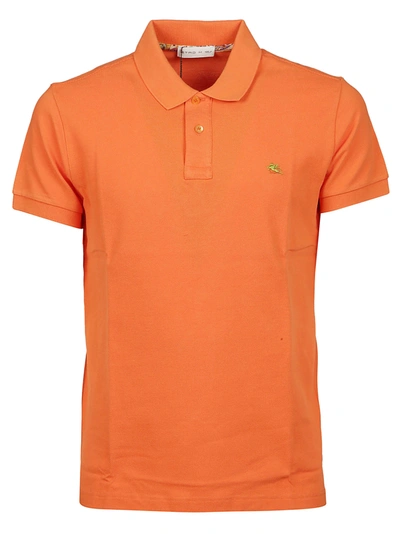 Shop Etro Logo Embroidered Polo Shirt In Orange