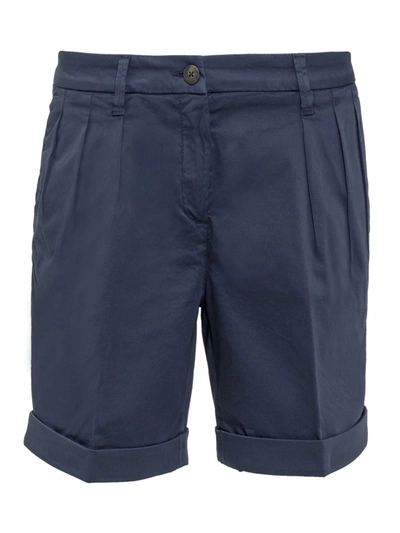 Shop Fay Pleated Bermuda Shorts In Blue