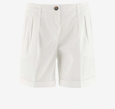 Shop Fay Pleated Bermuda Shorts In White