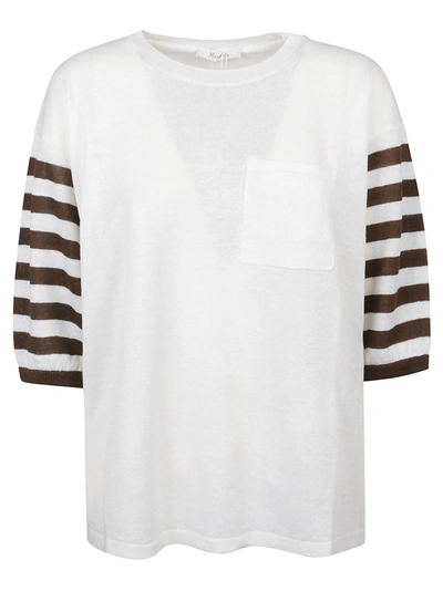 Shop Max Mara Logo Embroidered Top In White