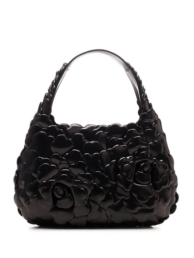 Shop Valentino Garavani 03 Rose Edition Small Hobo Bag In Black