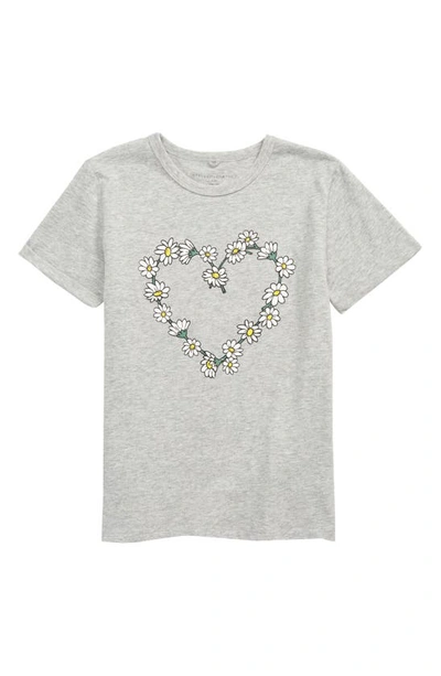 Shop Stella Mccartney Kids' Daisy Chain Heart Graphic Tee In Grey