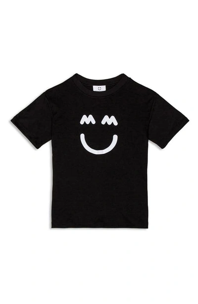 Shop Miles And Milan Kids' Smile Logo Graphic Tee In Black