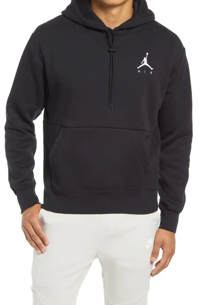 Shop Nike Jordan Jumpman Air Fleece Hoodie In Black/ Black/ Black/ White
