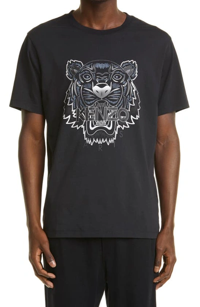 Shop Kenzo Classic Graident Tiger Graphic Tee In Black