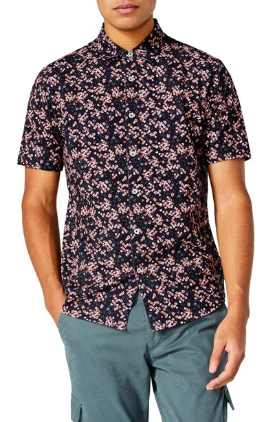 Shop Good Man Brand Flex Pro Slim Fit Print Short Sleeve Button-up Shirt In Watermelon Ditsy Mirage