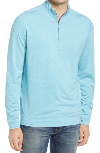 Shop Johnnie-o Vaughn Classic Fit Quarter Zip Performance Pullover In Barbados Blue