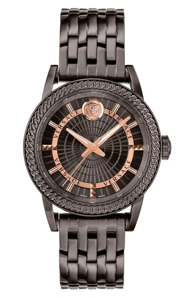 Shop Versace Code Bracelet Watch, 41mm In Ip Gunmetal