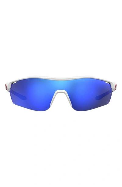 Shop Under Armour 99mm Mirrored Sport Sunglasses In Matte White
