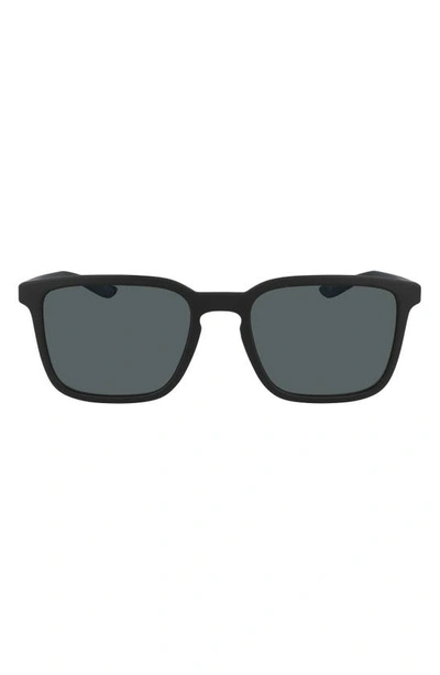 Shop Nike Circuit 55mm Polarized Square Sunglasses In Matte Black/ Silver/ Polar