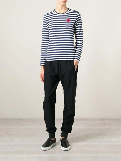 Shop Comme Des Garçons Play Long Sleeve Striped T-shirt