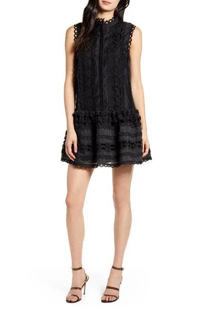 Endless Rose Sleeveless Lace A-line Dress In Black