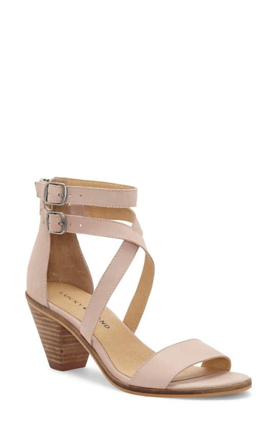 Shop Lucky Brand Ressia Double Ankle Strap Sandal In Adobe Rose Leather