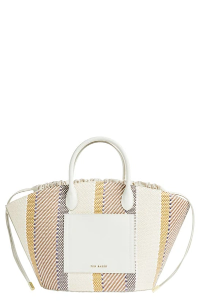 Womens Nude Raffiy Woven Tote Bag 1 Size In Ivory Nude