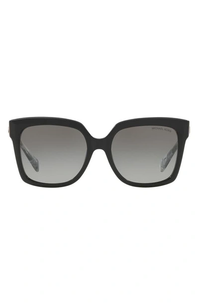 Shop Michael Kors 55mm Square Sunglasses In Black