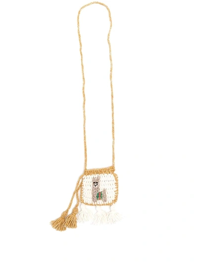 Shop Alanui Knitted Tassel-detail Purse In Nude