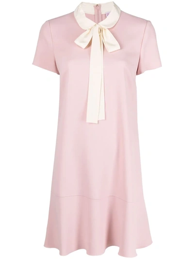 Shop Red Valentino Bow-detail Shift Dress In Rosa