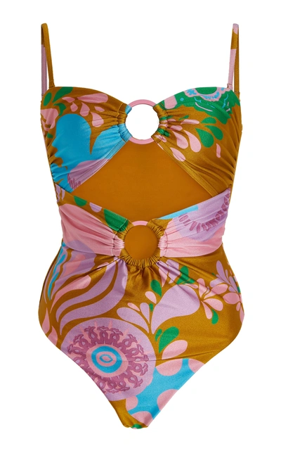 Shop Zimmermann Women's Teddy Cutout Floral Strapless One-piece Swimsuit In Multi