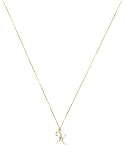 Shop Alex Monroe 18kt Yellow Gold Enchanted Twig Alphabet K Pendant Necklace