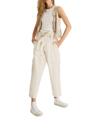 Shop French Connection Avier Faux-suede Fringe Vest In Birch Suede