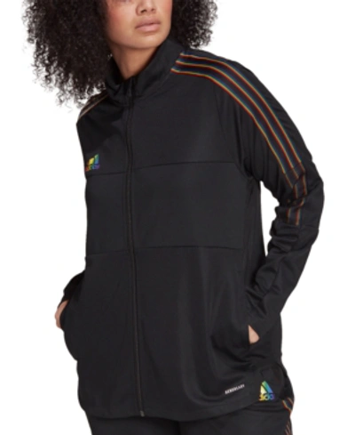 Shop Adidas Originals Adidas Plus Size Tiro Pride Track Jacket In Black