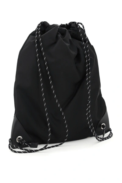 Shop Versace Medusa Nylon Backpack Sack In Black