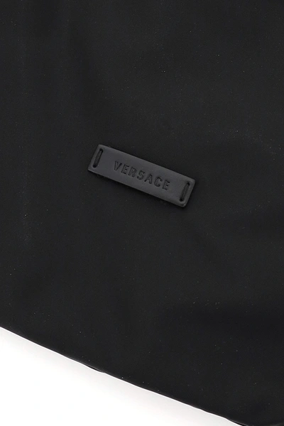 Shop Versace Medusa Nylon Backpack Sack In Black