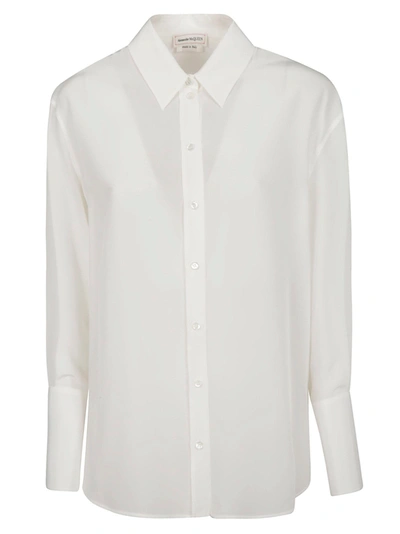 Shop Alexander Mcqueen Regular Plain Shirt In Light Ivory