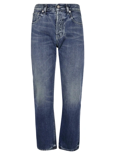 Shop Saint Laurent Regular Denim Jeans In Rain Blue